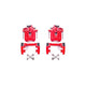 Power Stop 00-06 Audi TT Quattro (w/Non Vented Rotors Only) Rear Red Calipers w/Brackets - Pair