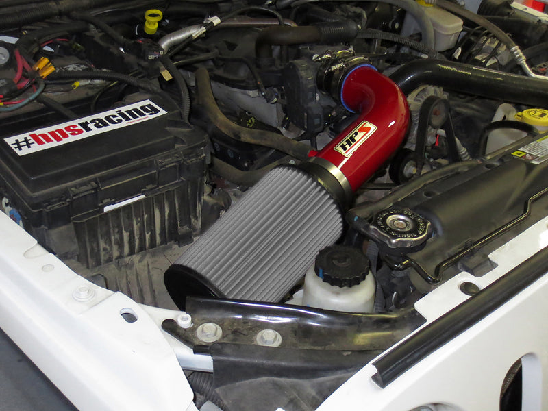 HPS Performance Air Intake - 2007-2011 Jeep Wrangler 3.8L V6 - Red (827-300R)