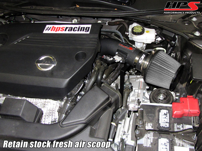 HPS Performance Air Intake - 2013-2018 Nissan Altima Sedan 2.5L - Black (827-529WB)