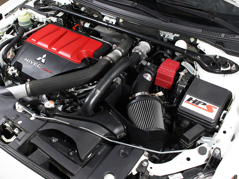 HPS Performance Air Intake - 2008-2015 Mitsubishi Lancer Evolution X 2.0L - Black (827-535WB)