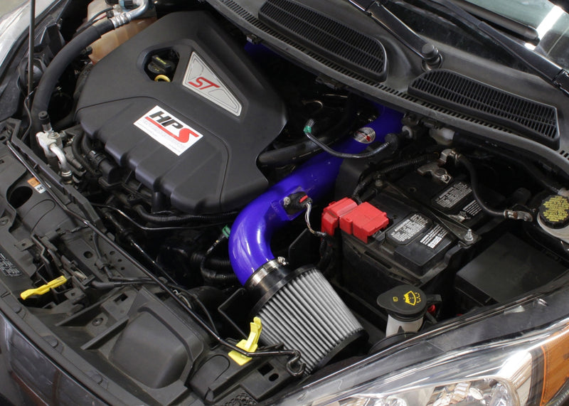 HPS Performance Air Intake - 2014-2015 Ford Fiesta ST 1.6L Turbo - Blue (827-553BL)
