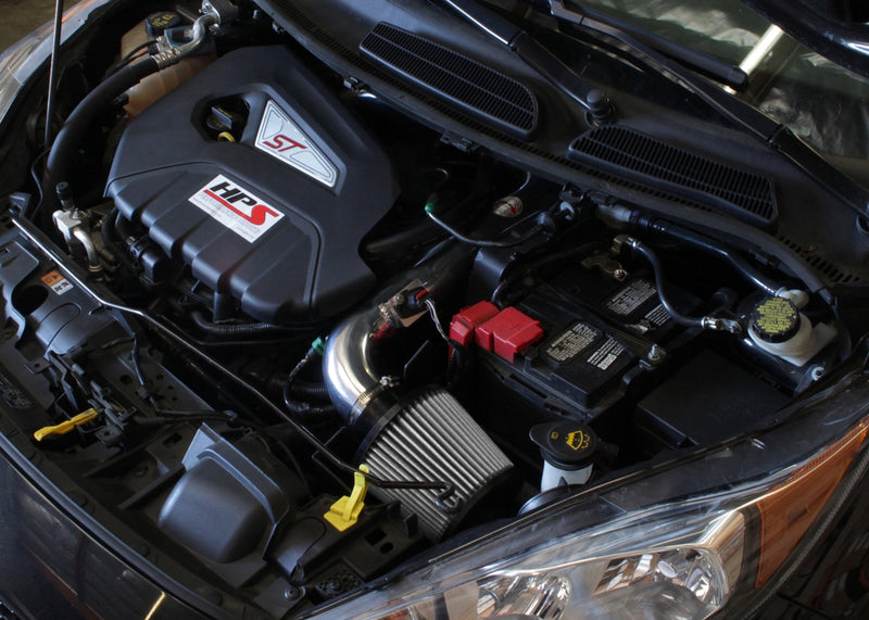 HPS Performance Air Intake - 2014-2015 Ford Fiesta ST 1.6L Turbo - Polished (827-553P)