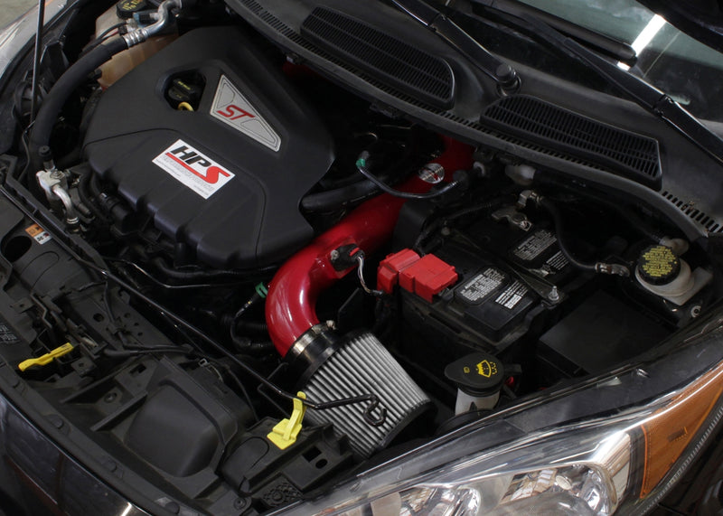 HPS Performance Air Intake - 2014-2015 Ford Fiesta ST 1.6L Turbo - Red (827-553R)