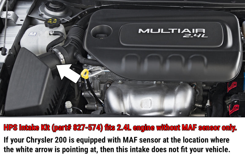 HPS Performance Air Intake - 2015-2017 Chrysler 200 2.4L without MAF sensor - Red (827-574R)