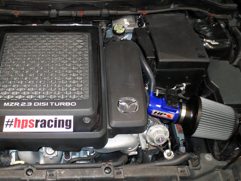 HPS Performance Air Intake - 2007-2013 Mazda Mazdaspeed 3 2.3L Turbo - Blue (827-601BL)