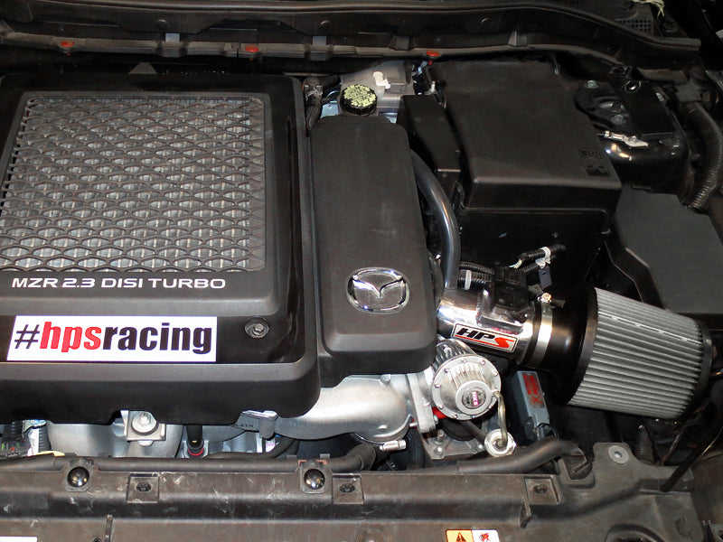 HPS Performance Air Intake - 2007-2013 Mazda Mazdaspeed 3 2.3L Turbo - Polished (827-601P)