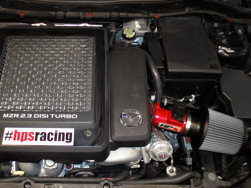 HPS Performance Air Intake - 2007-2013 Mazda Mazdaspeed 3 2.3L Turbo - Red (827-601R)
