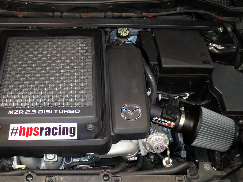 HPS Performance Air Intake - 2007-2013 Mazda Mazdaspeed 3 2.3L Turbo - Black (827-601WB)