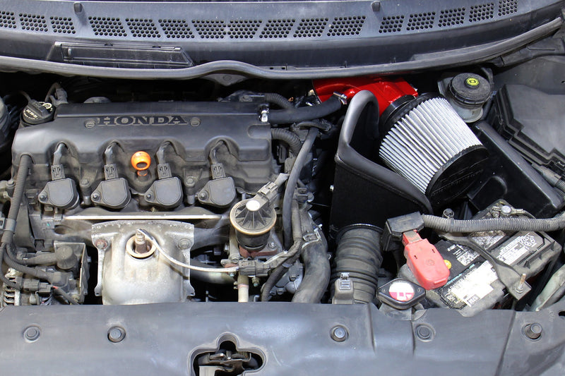 HPS Performance Air Intake - 2006-2011 Honda Civic 1.8L Gas - Red (827-694R)