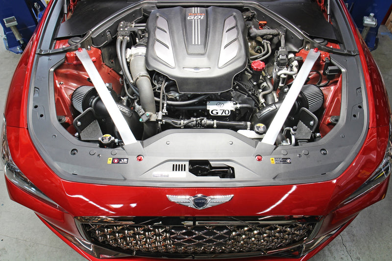 HPS Performance Air Intake - 2019-2024 Genesis G70 3.3L V6 Twin Turbo - Blue (827-703BL)