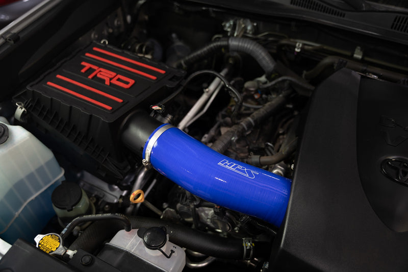 HPS Performance Air Intake - 2016-2023 Toyota Tacoma 3.5L V6 equipped with TRD Performance Upper Air Box - Blue (827-723BL)