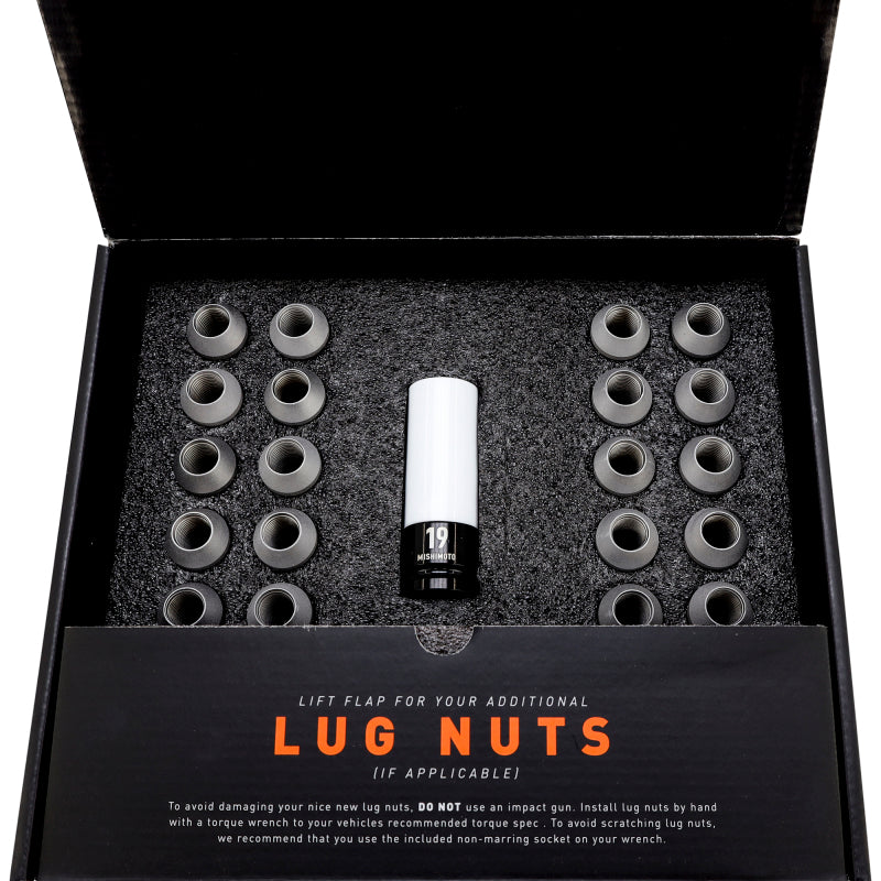Mishimoto Steel Locking Lug Nuts M14x1.5 24pc Set Silver