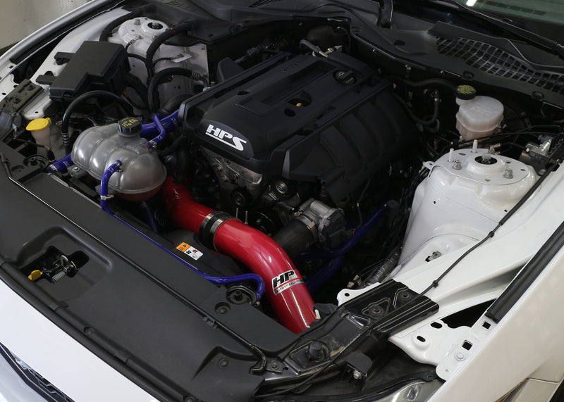HPS Performance Air Intake - 2015-2020 Ford Mustang Ecoboost 2.3L Turbo - Red (837-575R)