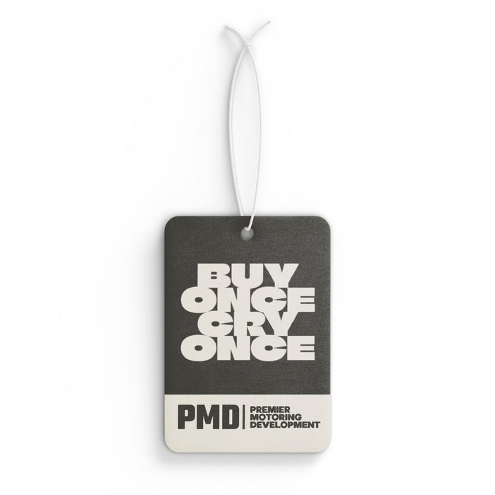 PMD “Buy Once Cry Once” Car Air Freshener 3-Pack – Pine, New Car, Black Ice Scents