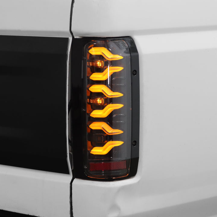 AlphaRex 87-96 Ford Bronco/F-150 Luxx-Series LED Tail Lights - Black Red