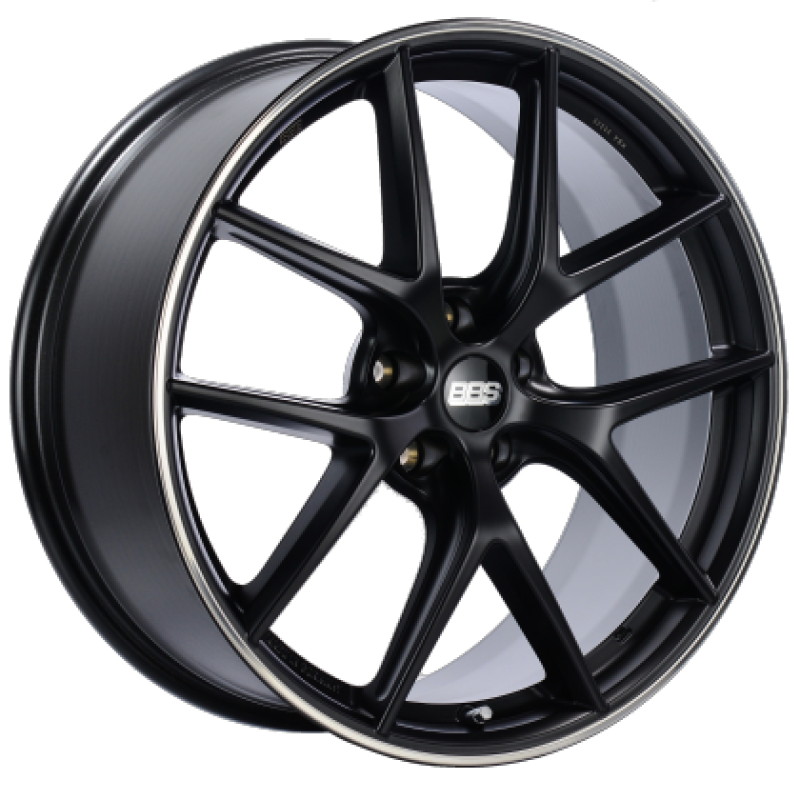 BBS CI-R 19x10 5x112 ET25 Satin Black Polished Rim Protector Wheel -82mm PFS/Clip Required