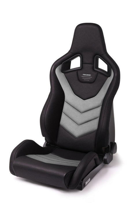 Recaro Sportster GT w/Sub-Hole Passenger Seat - Black Vinyl/Cloud Grey Suede