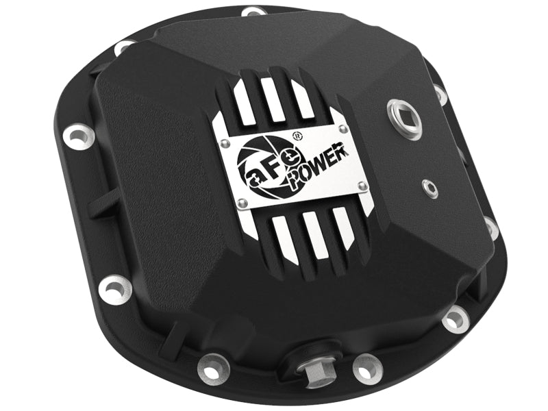 aFe 07-11 Jeep Wrangler JK Street Series Front & Rear Diff. Covers Black w/ Machined Fins/Gear Oil