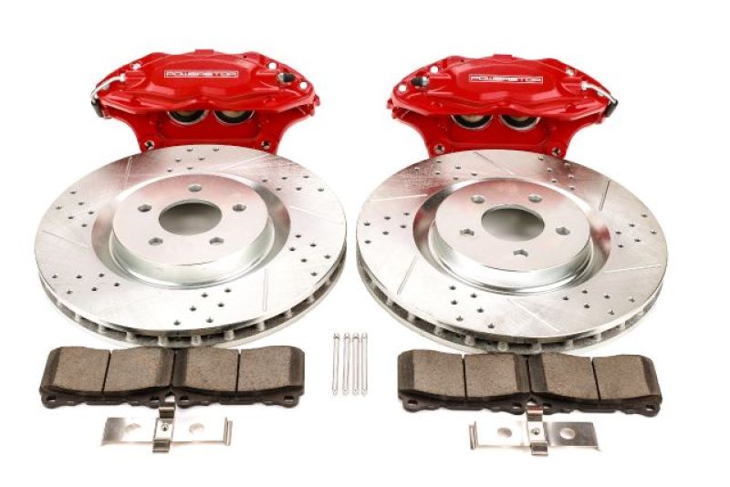 Wilwood 88-98 GM C1500 Aero4 Rear Elec. Parking Brake Kit 14in SRP Rotor 3.25in Offset - Red