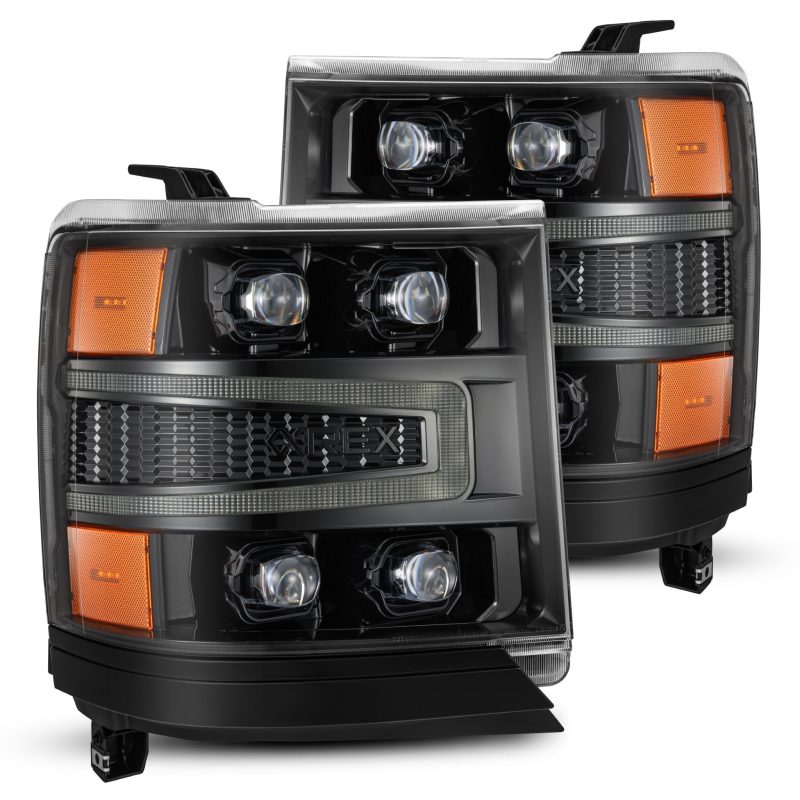 AlphaRex 16-18 Chevy 1500HD NOVA-Series LED Proj Headlghts Alpha BK Atv Lgt/SeqSig & DRL(Req 810023)