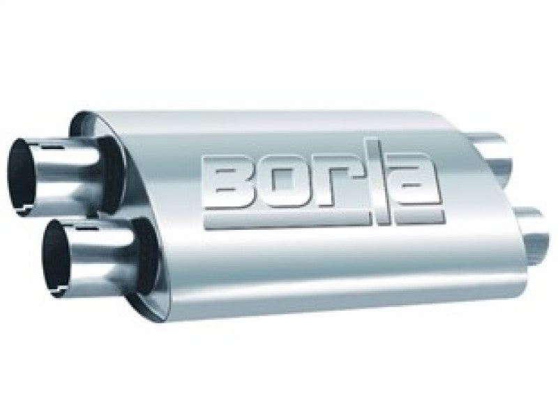 Borla Universal ProXS Muffler - Oval Dual/Dual Inlet/Outlet 2.5in Tubing 19inx4inx9.5in Case