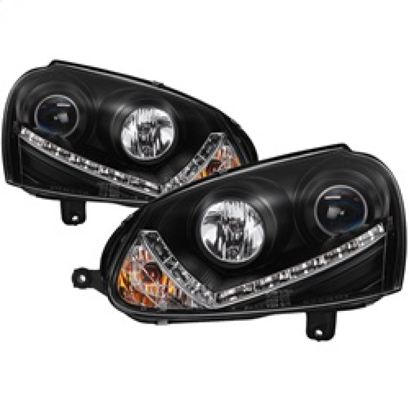 Spyder Volkswagen GTI 06-09/Jetta 06-09 Halogen Model Only - DRL Black PRO-YD-VG06-DRL-BK