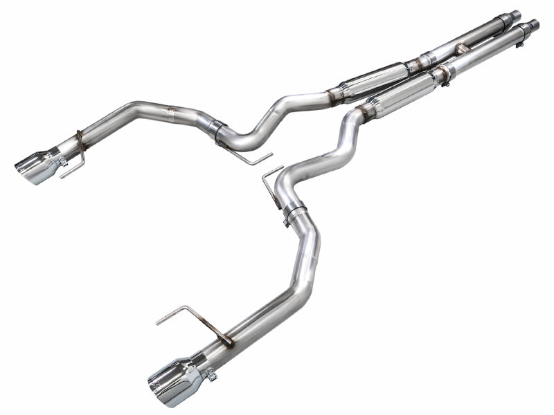 AWE 2024 Ford Mustang GT Fastback S650 RWD Track Edition Catback Exhaust w/ Dual Chrome Silver Tips