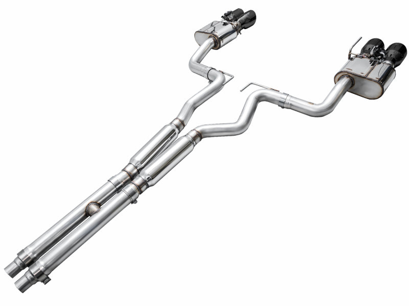 AWE 2024 Ford Mustang GT Fastback S650 RWD SwitchPath Catback Exhaust w/ Quad Diamond Black Tips