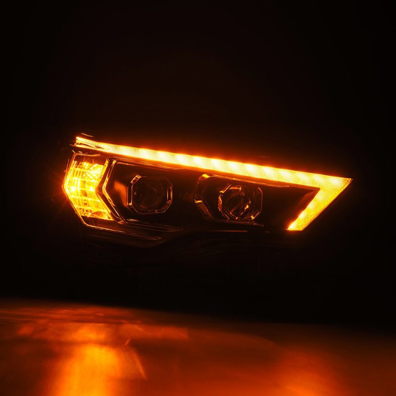 AlphaRex 14-22 Toyota 4Runner LUXX-Series LED Proj Headlights Blk w/Actv Light & Seq. Sig + DRL