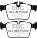 EBC 15+ Mercedes-Benz C300 (W205) 2.0 Turbo 4-matic Greenstuff Rear Brake Pads