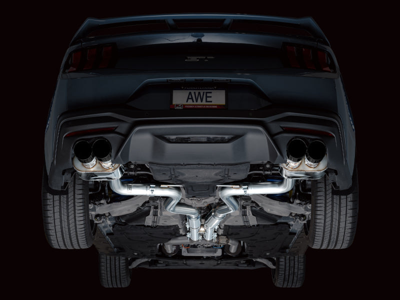 AWE 2024 Ford Mustang GT Fastback S650 RWD SwitchPath Catback Exhaust w/ Quad Diamond Black Tips