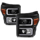 xTune Ford Super Duty 11-16 Projector Headlights Light Bar DRL Black PRO-JH-FS11-LBBRL-BK
