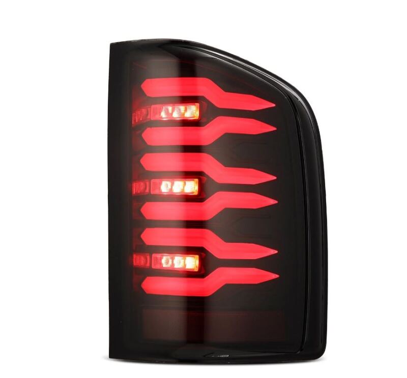 AlphaRex 07-14 Chevrolet Silverado 1500/2500HD/3500HD Luxx-Series LED Tail Lights Black/Red