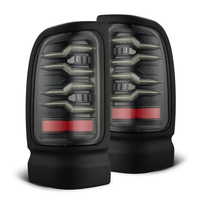 AlphaRex 94-01 Dodge Ram 1500/2500/3500 LUXX-Series LED Tail Lights - Alpha-Black