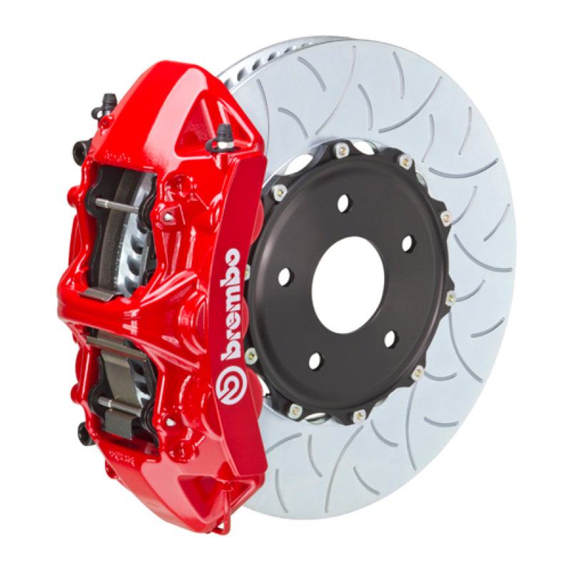Brembo 15-19 Golf R/15-20 Audi S3 Front GT BBK 6 Piston Cast 394x36 2pc Rotor Drilled - Black