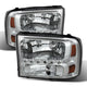 xTune Ford F250 F350 Super Duty 99-04 1Pc Headlights w/ LED Chrome HD-JH-FF25099-LED-C