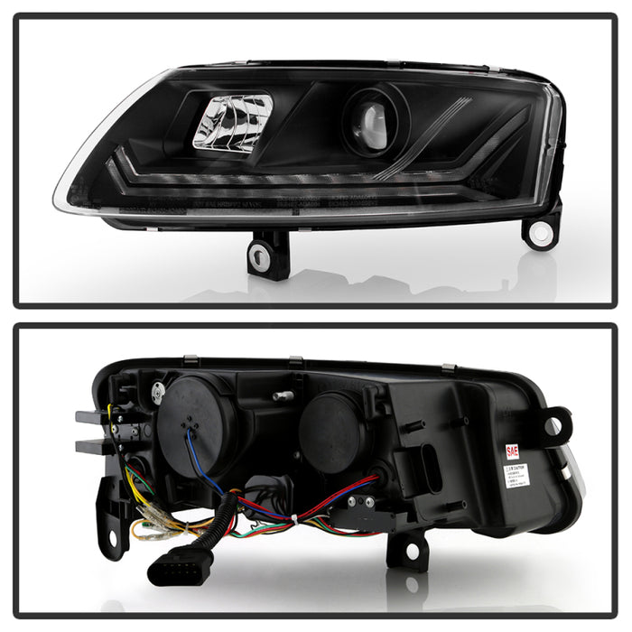 Spyder 09-11 Audi A6 Halogen Model Only Projector Headlights - (PRO-YD-ADA609-SEQ-BK)