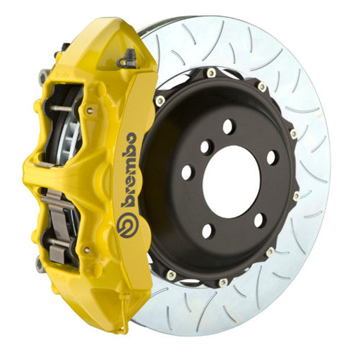 Brembo 19-22 A-Class (Excl AMG) Fr GT BBK 6Pis Cast 380x34 2pc Rotor Slotted Type3-Fluo. Yellow