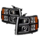 xTune Chevy Silverado 1500/2500/3500 07-13 Projector Headlights Black PRO-JH-CS07-LED-BK