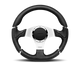 Momo Millenium Steering Wheel 350 mm - Black Leather/Black Stitch/Brshd Spokes