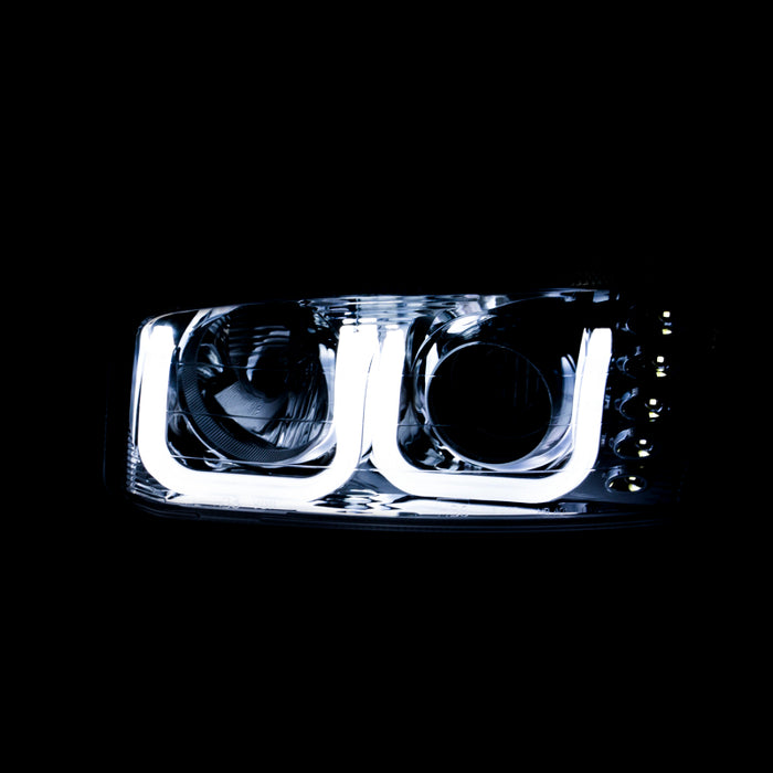 ANZO 1999-2006 GMC Sierra 1500 Projector Headlights w/ U-Bar Chrome