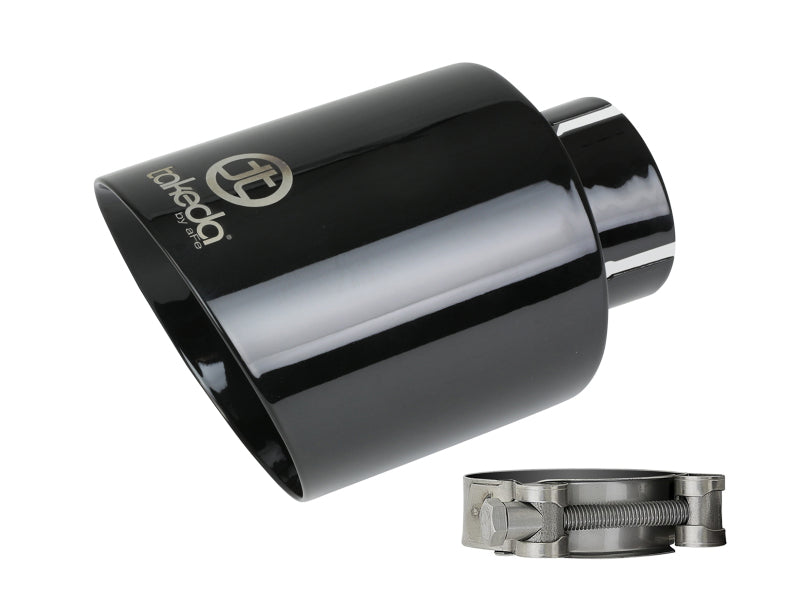 aFe Takeda Universal Exhaust Tip 2-1/2 IN Inlet x 4-1/2 IN Outlet x 7 IN L- Black