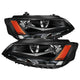 xTune Volkswagen Jetta 11-14 Amber Crystal Headlights Black HD-JH-VJ11-AM-BK