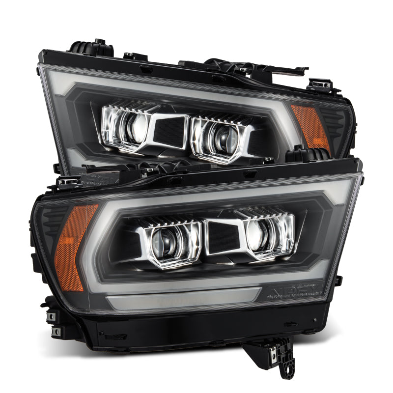 AlphaRex 19-22 Dodge Ram 1500 PRO-Series Projector Headlights Black w/Seq Signal/DRL