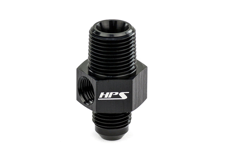 HPS -6 to 1/8 NPT Tee AN to NPT Adapter Aluminum (AN194-06-02)