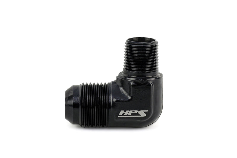 HPS -8 to 3/8 NPT 90 AN to NPT Adapter Aluminum (AN822-8)