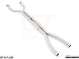 Premium stainless steel X pipe resonator bypass for 2011-2015 Cadillac CTS CTS-V Coupe, enhancing exhaust flow and sound.