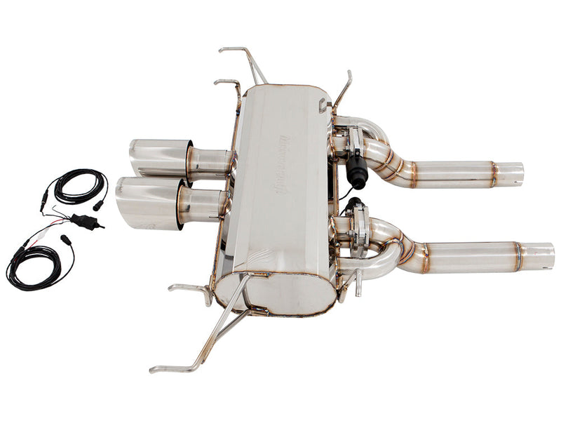 Premium performance exhaust system for 2011-2015 Cadillac CTS-V Coupe, featuring stainless steel construction and electronic valve control.