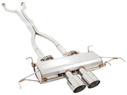 Premium performance exhaust system for Cadillac CTS-V Coupe [2011-2015], featuring polished stainless steel construction and dual tips.