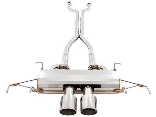 Premium exhaust system for Cadillac CTS-V Coupe 2011-2015, featuring polished stainless steel construction and dual tips.